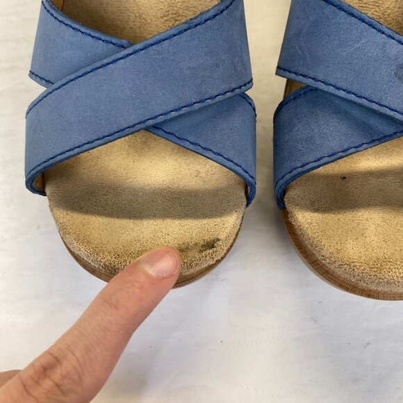 Dansko Women's Susie Platform Cork Wedge Sandal,Buckle, Blue Size 36,Clog - Picture 7 of 16